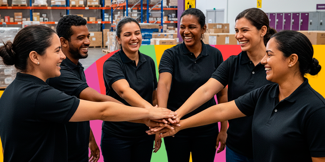 Equipe com fardamento padronizado